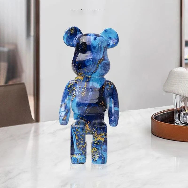 27Cm/10Inches Graffiti Bear Figurine Home Decor Animal Abstract Ornament Storage Money Jar Modern Room Sculpture Table Decor